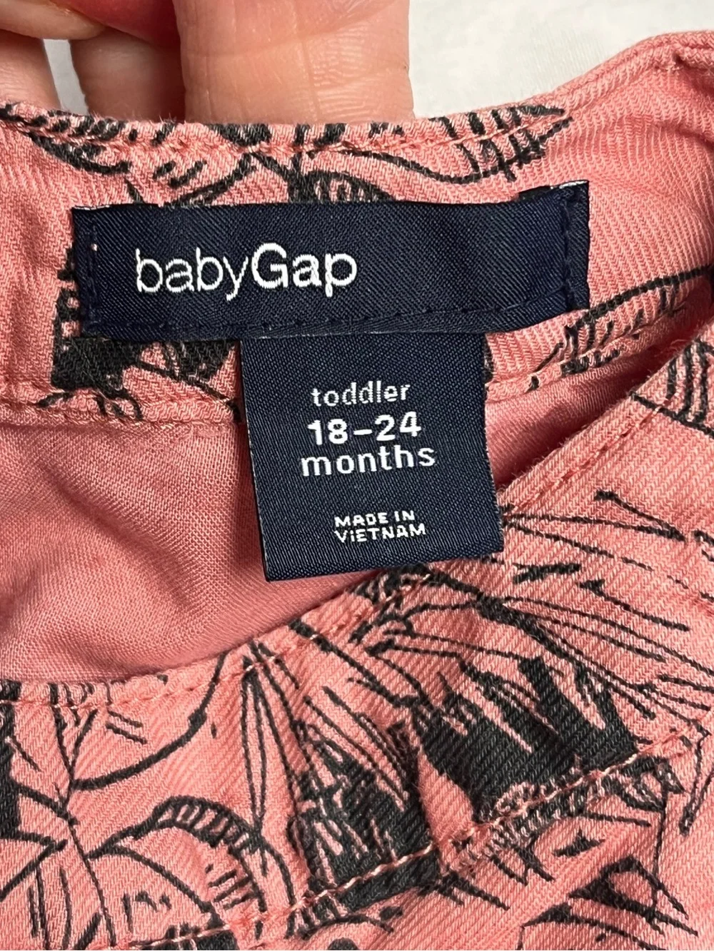 Baby Gap Woodland Animal Dress 18-24 Months Pink Fox Print Lined Cotton Toddler